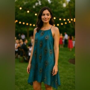 Indigo Soul Braid Trim Dress Size Small‎ NWT